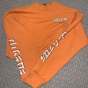 Golden yellow forever 21 crop top crew neck